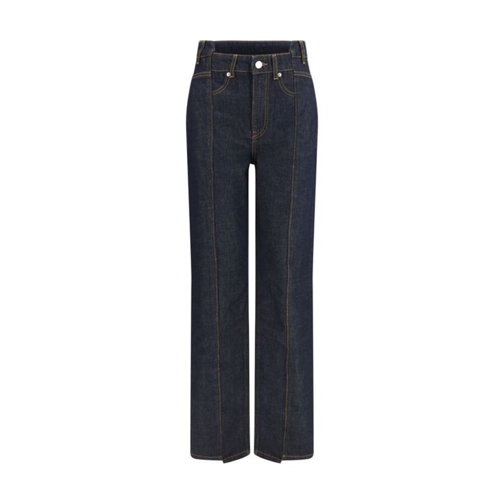 Ganni Women Slub Denim Fold Jeans